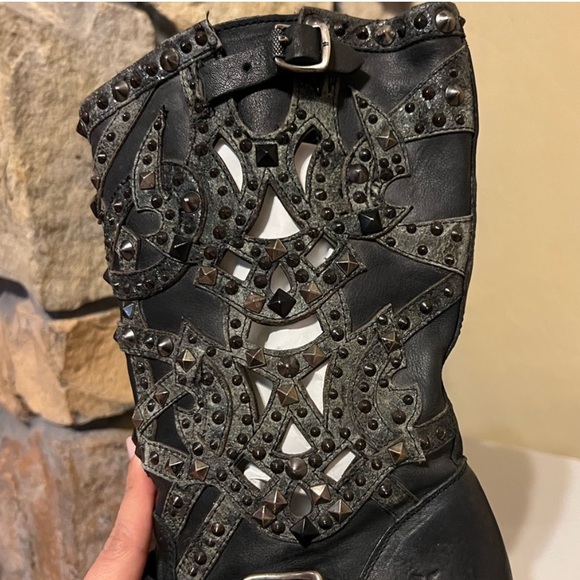 Frye Ilana Deco Studded Boots in Black - Picture 10 of 15